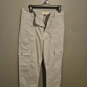 Madewell 90 Straight Cargo 29 Pants Cotton Grey Indie